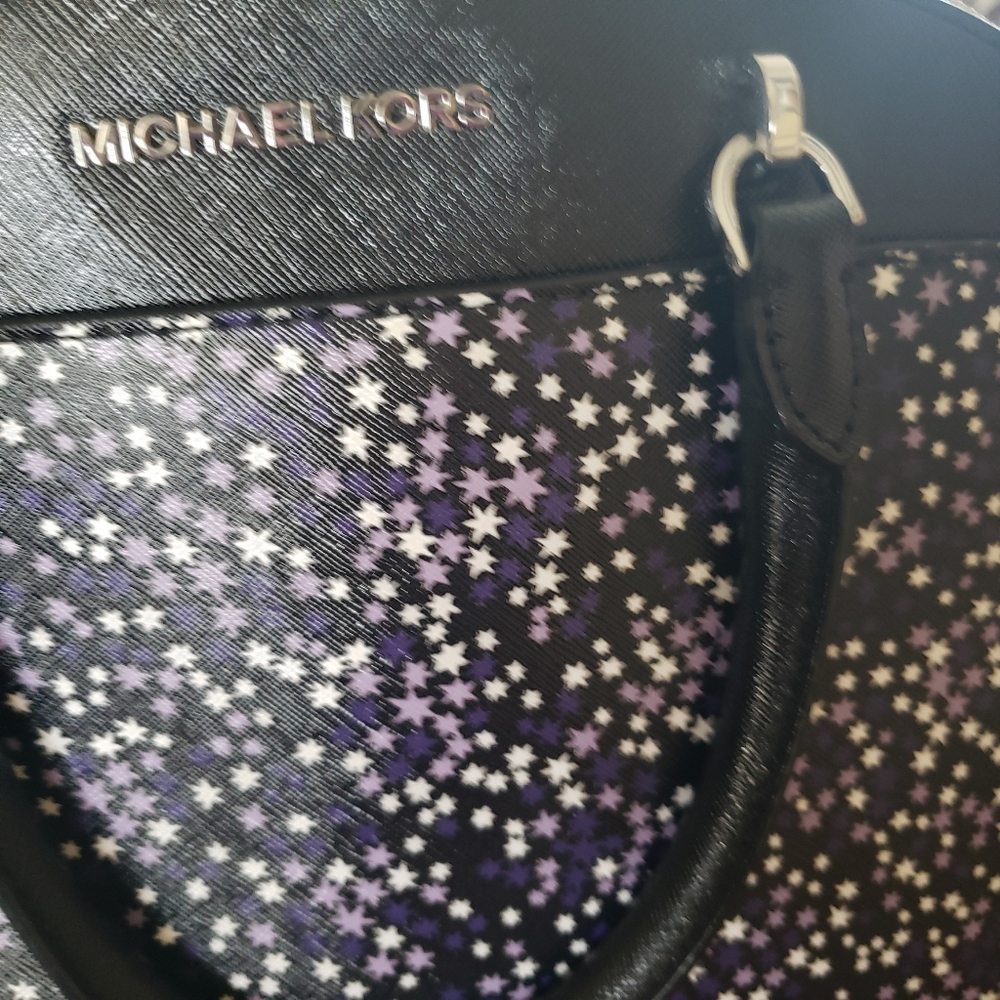Michael Kors Emmy Purple Stars Handbag - Picture 9 of 10